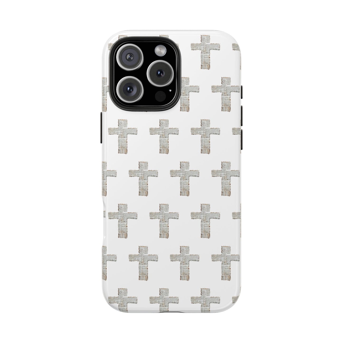 Cross Pattern Tough Phone Case — Minimalist Religious Christian Design