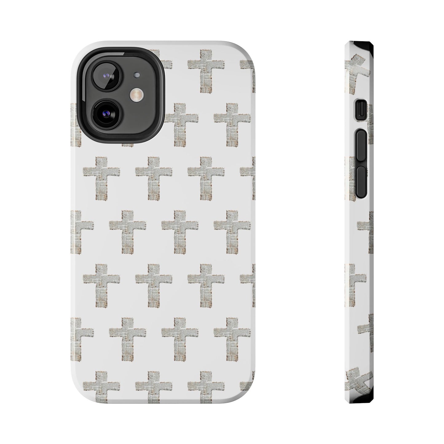 Cross Pattern Tough Phone Case — Minimalist Religious Christian Design
