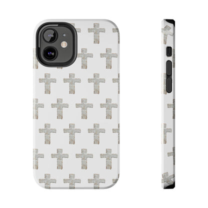 Cross Pattern Tough Phone Case — Minimalist Religious Christian Design