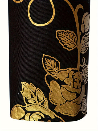 Abrigo De Vestir De Diseño Clásico, De Color Sólido Para Hombres Con Patrón De Cachemira Dorado Para Negocios Y Fiestas De Bodas