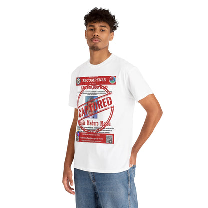 Captured 'Recompensa' Wanted Poster T-Shirt — Nicolás Maduro Mock Reward Design