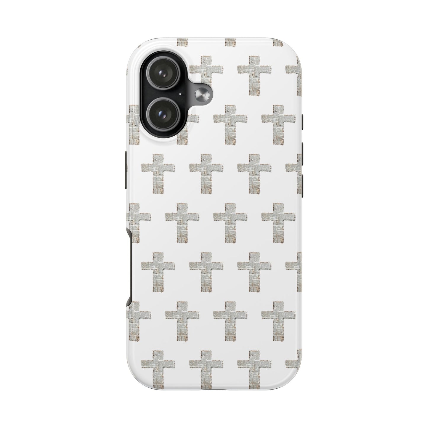Cross Pattern Tough Phone Case — Minimalist Religious Christian Design