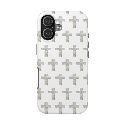Cross Pattern Tough Phone Case — Minimalist Religious Christian Design