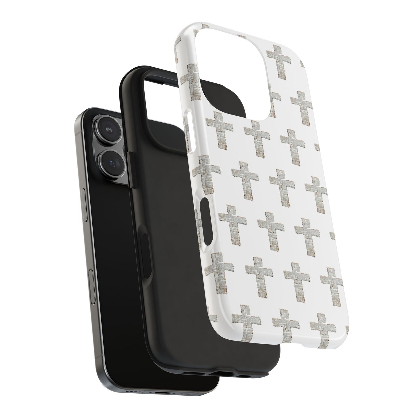 Cross Pattern Tough Phone Case — Minimalist Religious Christian Design