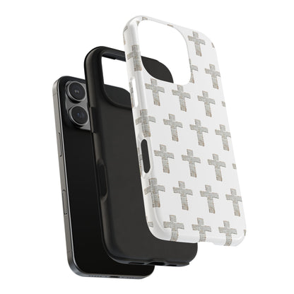 Cross Pattern Tough Phone Case — Minimalist Religious Christian Design