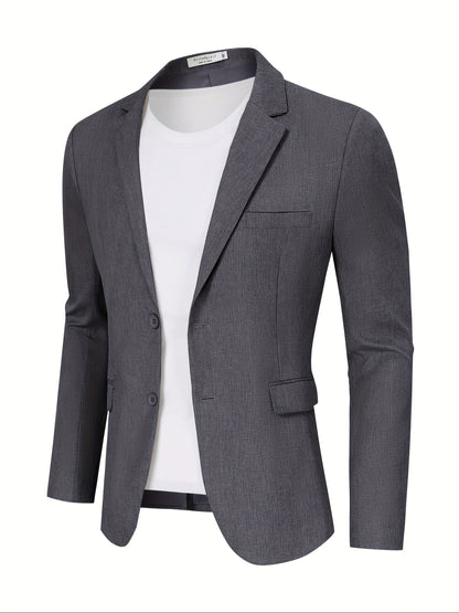 Blazers casuales ligeros para hombre, chaquetas deportivas, trajes de corte regular, chaquetas de dos botones