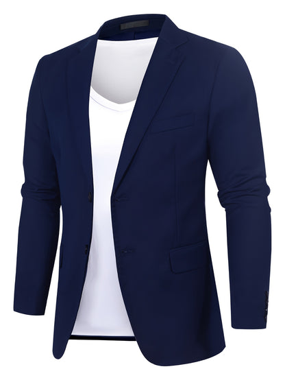 Abrigo De Manga Larga Con Cuello Vuelto Sólido Y Elegante Para Hombres De Negocios