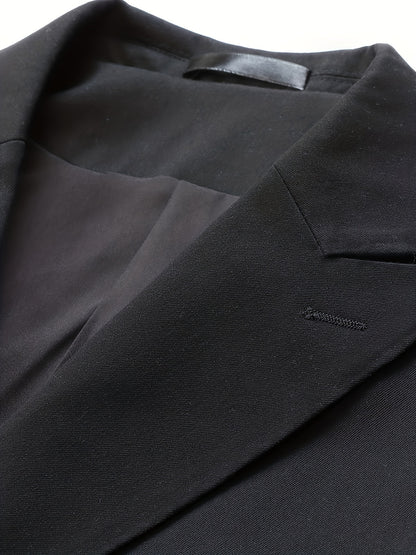 Abrigo De Manga Larga Con Cuello Vuelto Sólido Y Elegante Para Hombres De Negocios