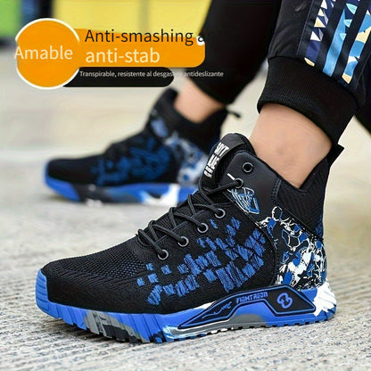 Zapatos de Seguridad Antideslizantes con Punta de Acero para Hombre - Ligeras y Transpirables