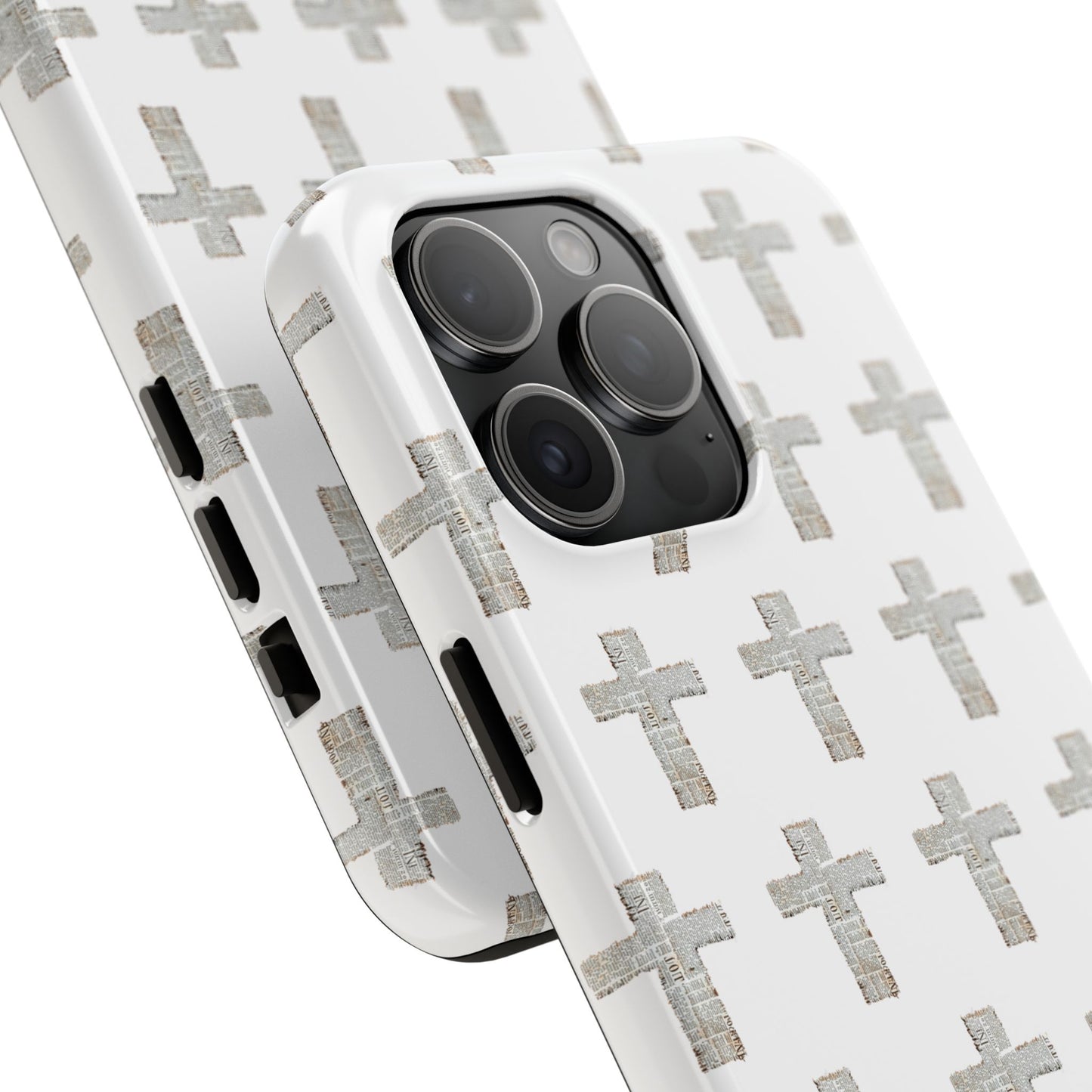 Cross Pattern Tough Phone Case — Minimalist Religious Christian Design