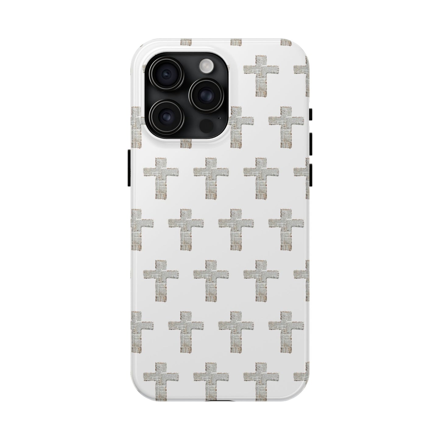 Cross Pattern Tough Phone Case — Minimalist Religious Christian Design