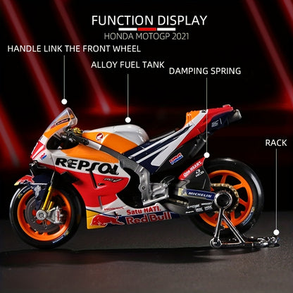 Maisto 1:18 2021GP Racing Repsol Honda Team: Marc Márquez #93 y Pol ESPARGARO Modelo de motocicleta de aleación: ¡un regalo inolvidable para los fanáticos de Moto GP! Navidad, Halloween, regalos de Acción de Gracias.