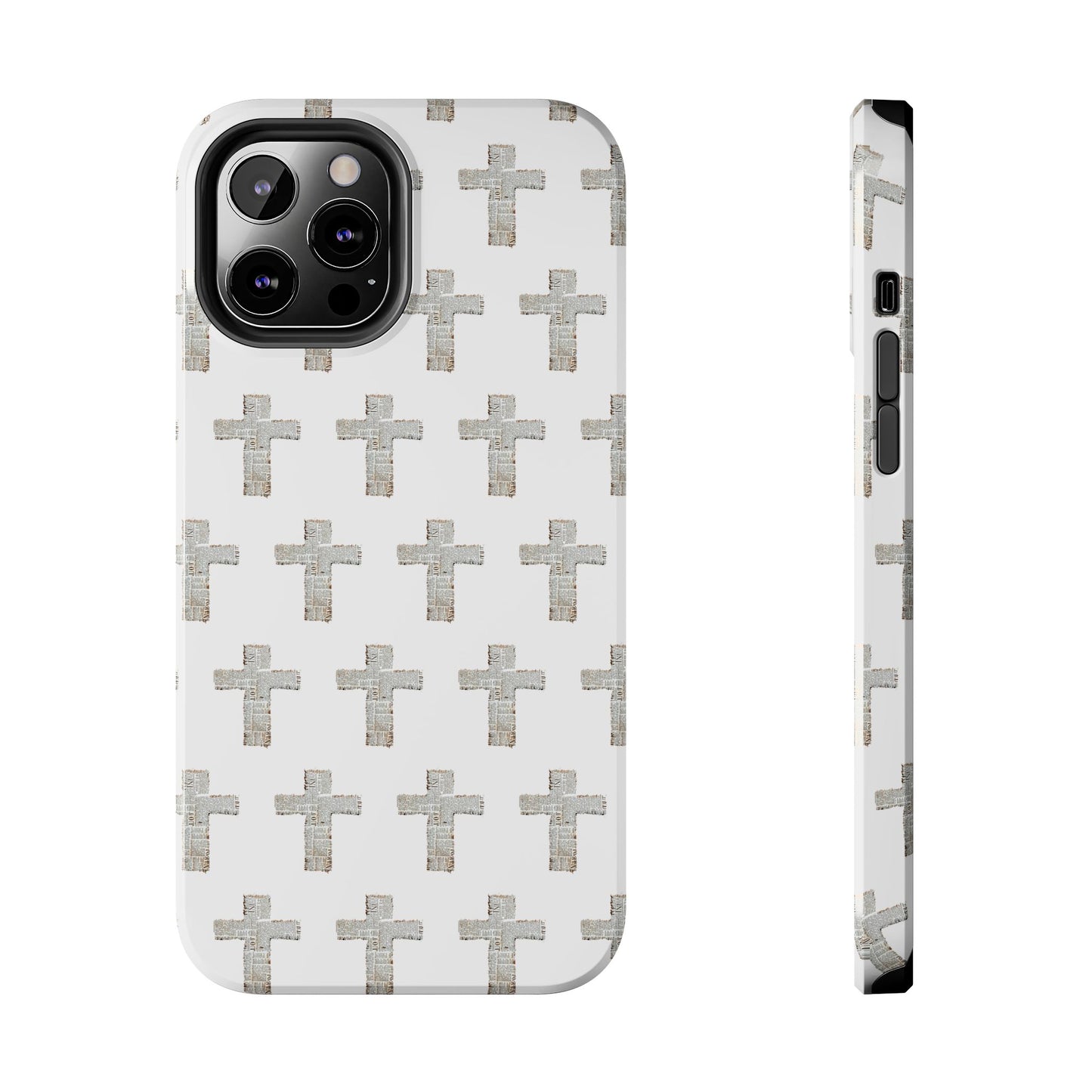 Cross Pattern Tough Phone Case — Minimalist Religious Christian Design