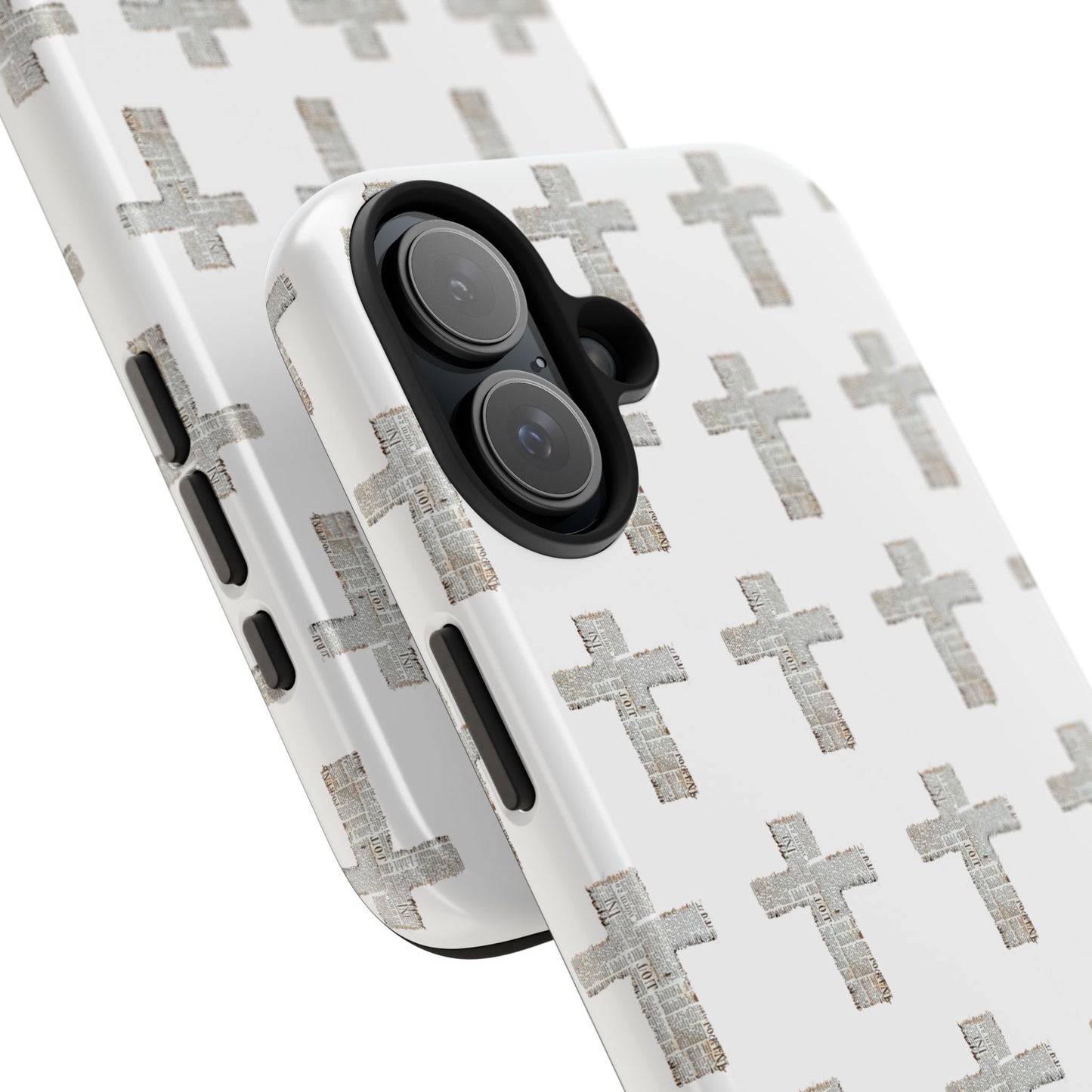 Cross Pattern Tough Phone Case — Minimalist Religious Christian Design