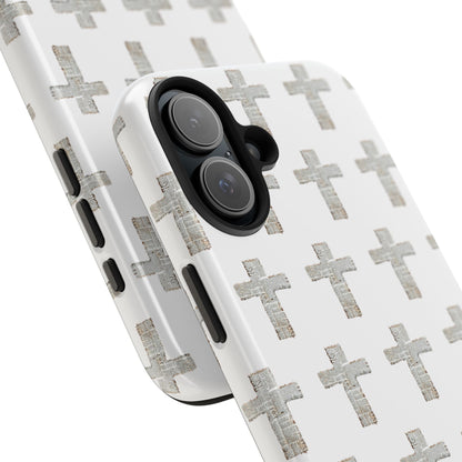 Cross Pattern Tough Phone Case — Minimalist Religious Christian Design