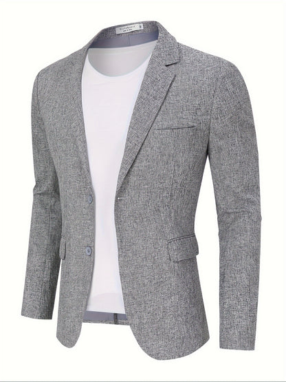 Blazers casuales ligeros para hombre, chaquetas deportivas, trajes de corte regular, chaquetas de dos botones