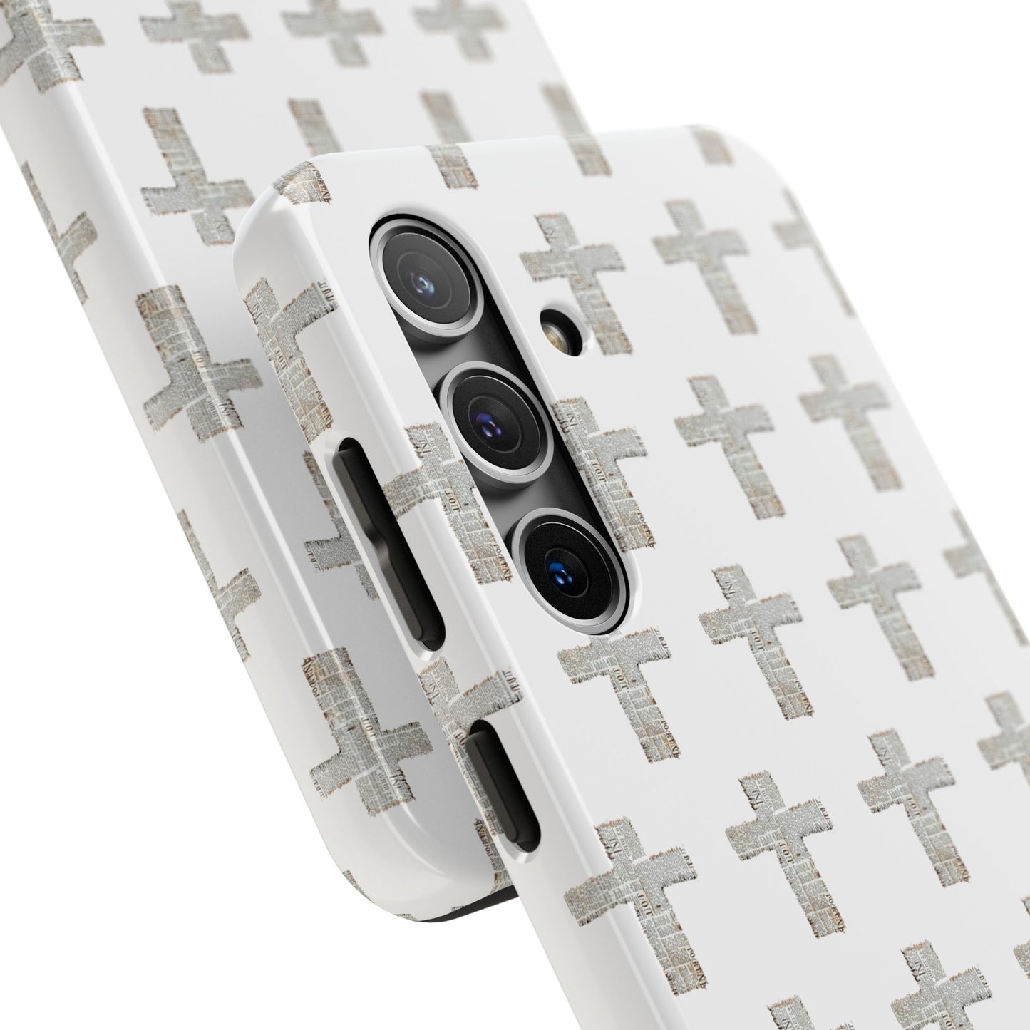 Cross Pattern Tough Phone Case — Minimalist Religious Christian Design