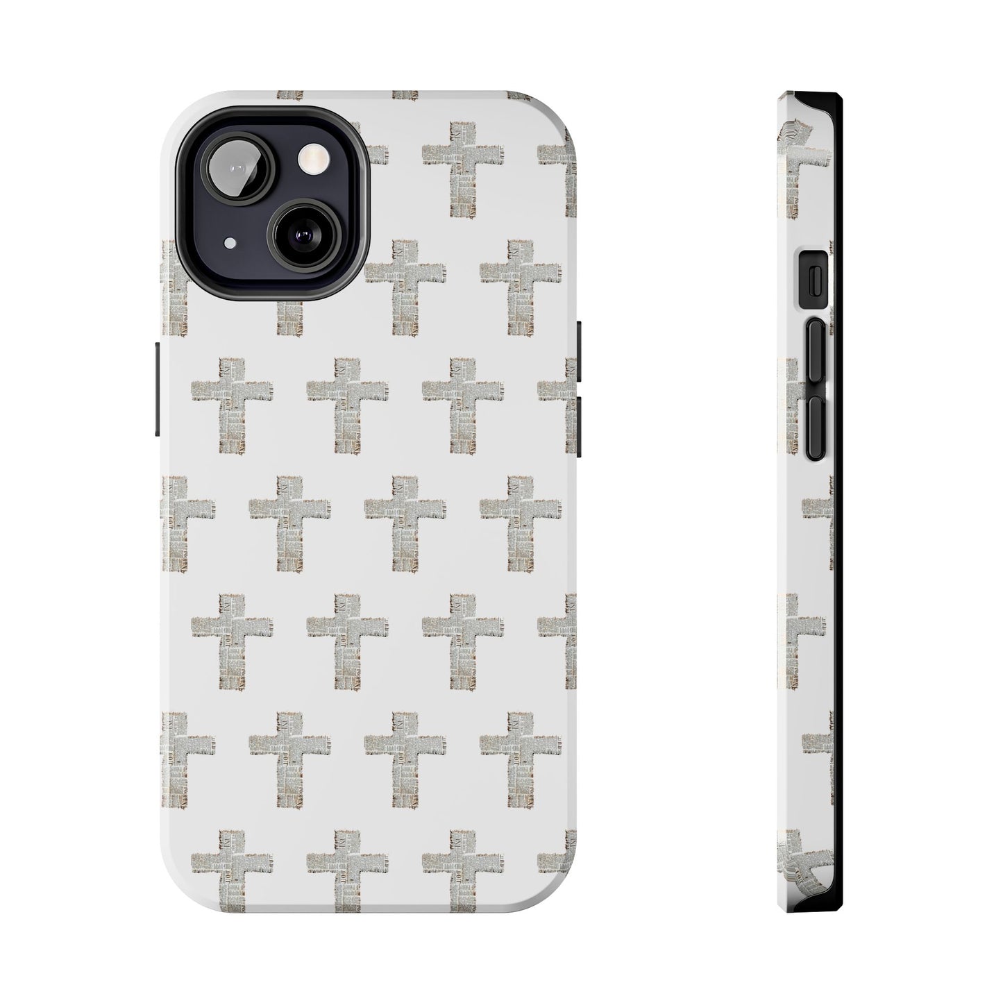 Cross Pattern Tough Phone Case — Minimalist Religious Christian Design