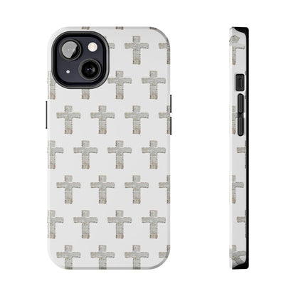 Cross Pattern Tough Phone Case — Minimalist Religious Christian Design