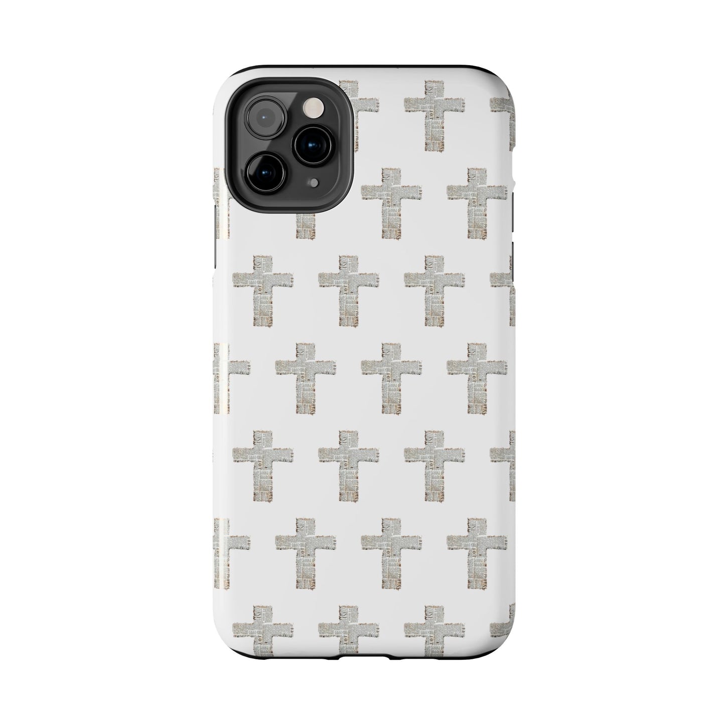 Cross Pattern Tough Phone Case — Minimalist Religious Christian Design
