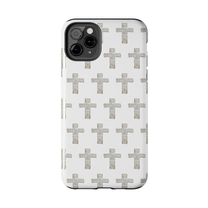 Cross Pattern Tough Phone Case — Minimalist Religious Christian Design