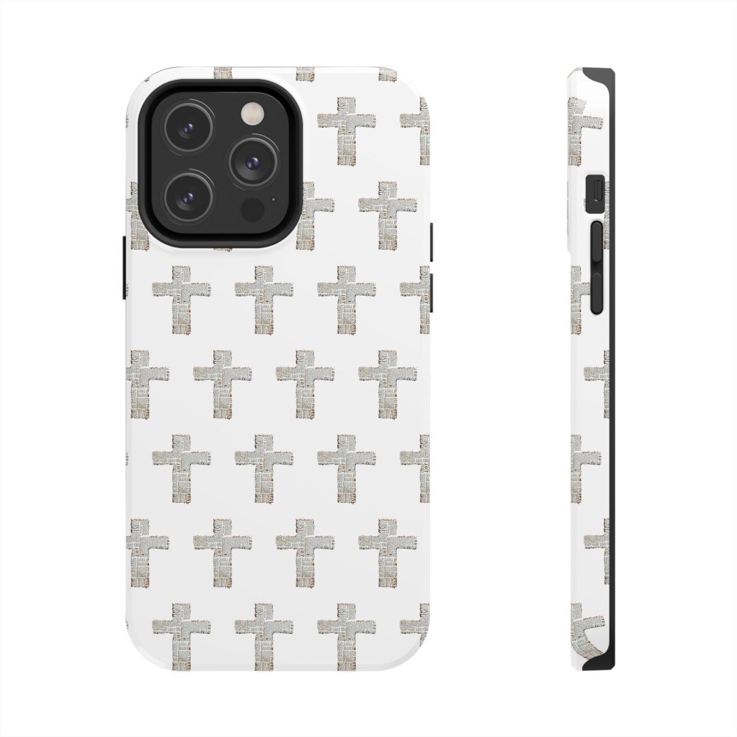 Cross Pattern Tough Phone Case — Minimalist Religious Christian Design