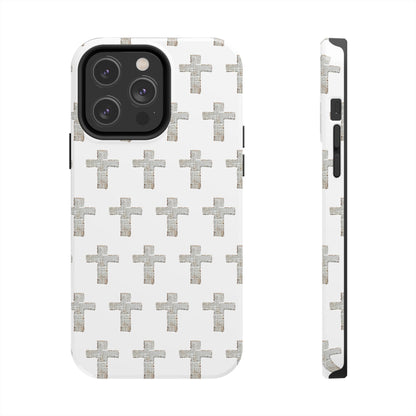 Cross Pattern Tough Phone Case — Minimalist Religious Christian Design