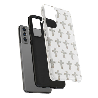 Cross Pattern Tough Phone Case — Minimalist Religious Christian Design