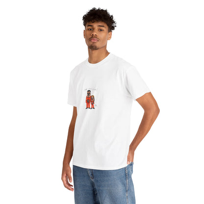 Crewneck Tee — 'Dad and Kid' Matching Astronaut Illustration