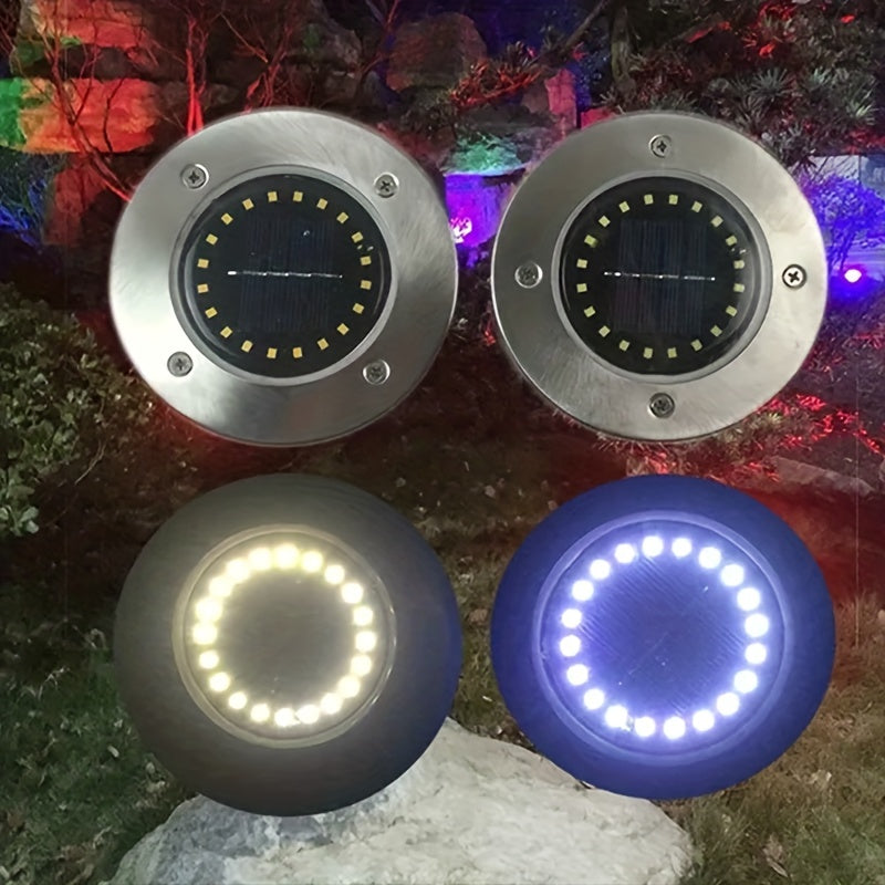 8 Luces De Disco De Jardín Solar Led Alimentadas, Lámpara Solar Led Para Decoración De Jardín Exterior
