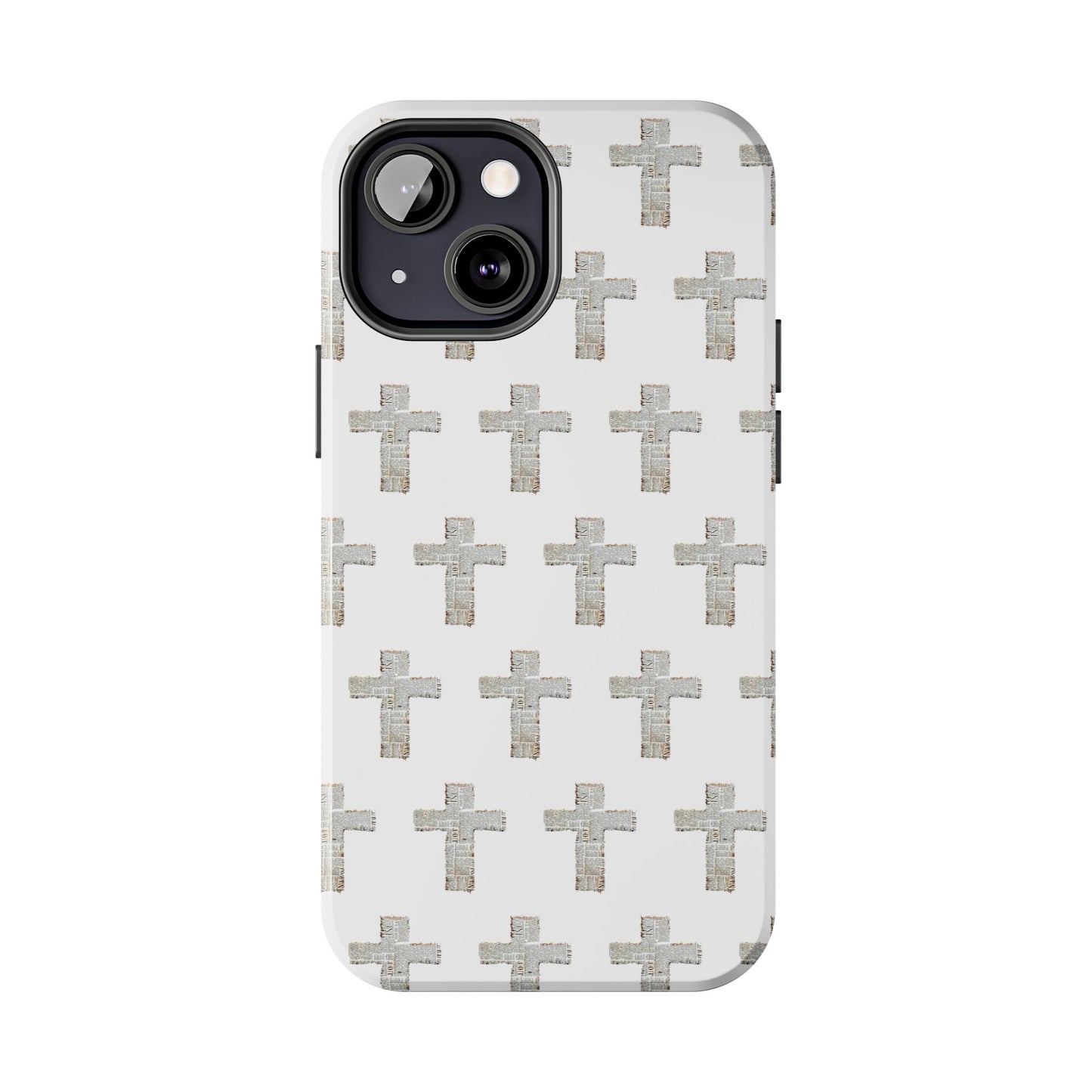 Cross Pattern Tough Phone Case — Minimalist Religious Christian Design