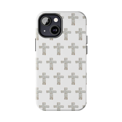 Cross Pattern Tough Phone Case — Minimalist Religious Christian Design