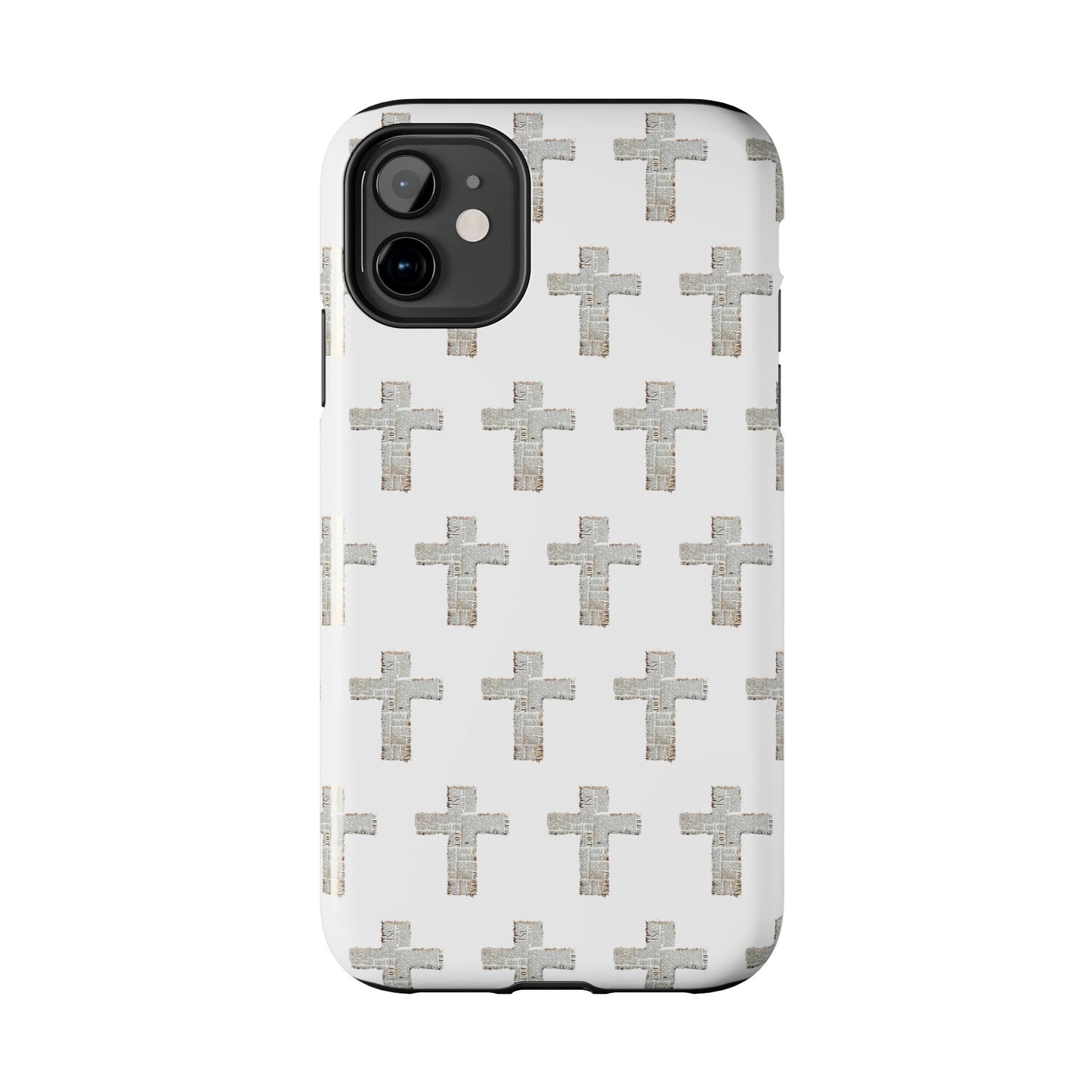 Cross Pattern Tough Phone Case — Minimalist Religious Christian Design