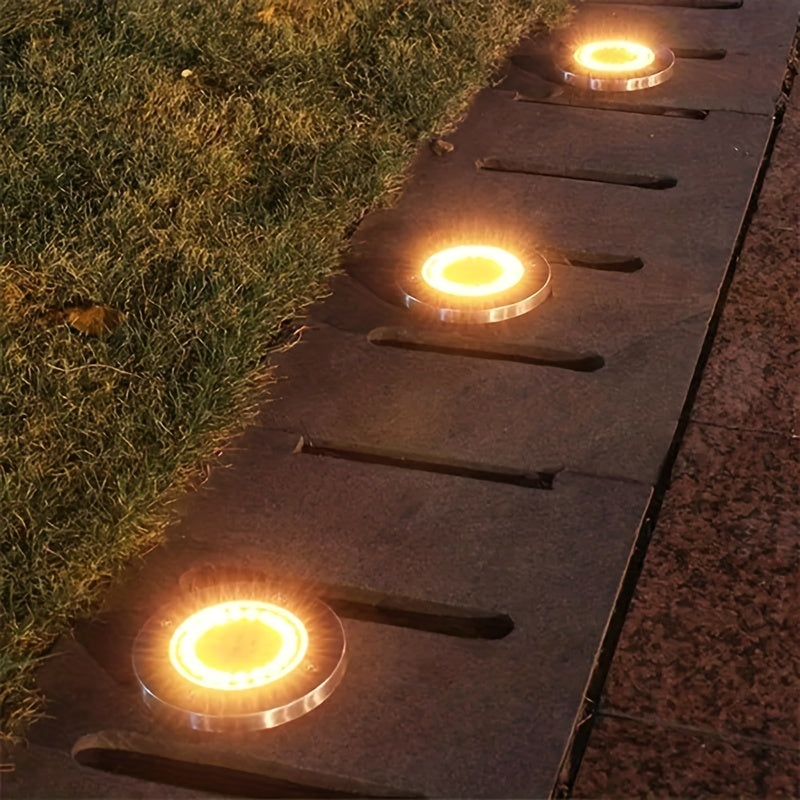 8 Luces De Disco De Jardín Solar Led Alimentadas, Lámpara Solar Led Para Decoración De Jardín Exterior
