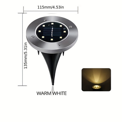 8 Luces De Disco De Jardín Solar Led Alimentadas, Lámpara Solar Led Para Decoración De Jardín Exterior