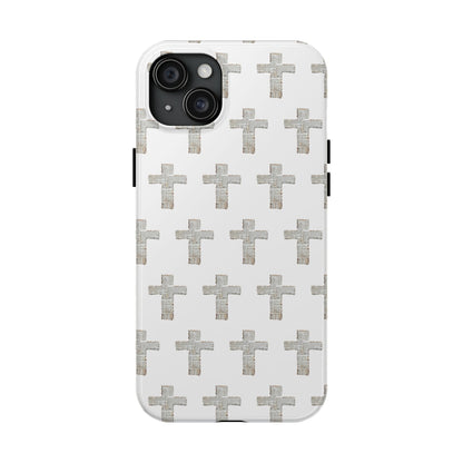 Cross Pattern Tough Phone Case — Minimalist Religious Christian Design