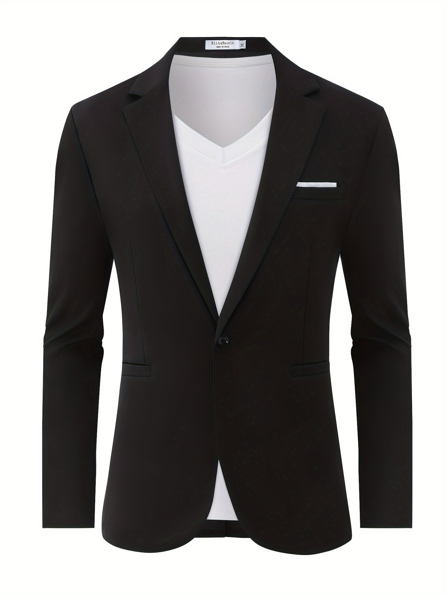Chaqueta Blazer Casual para Hombre, Chaqueta de Traje de Un Botón, Chaquetas Ajustadas, Abrigo Deportivo Ligero