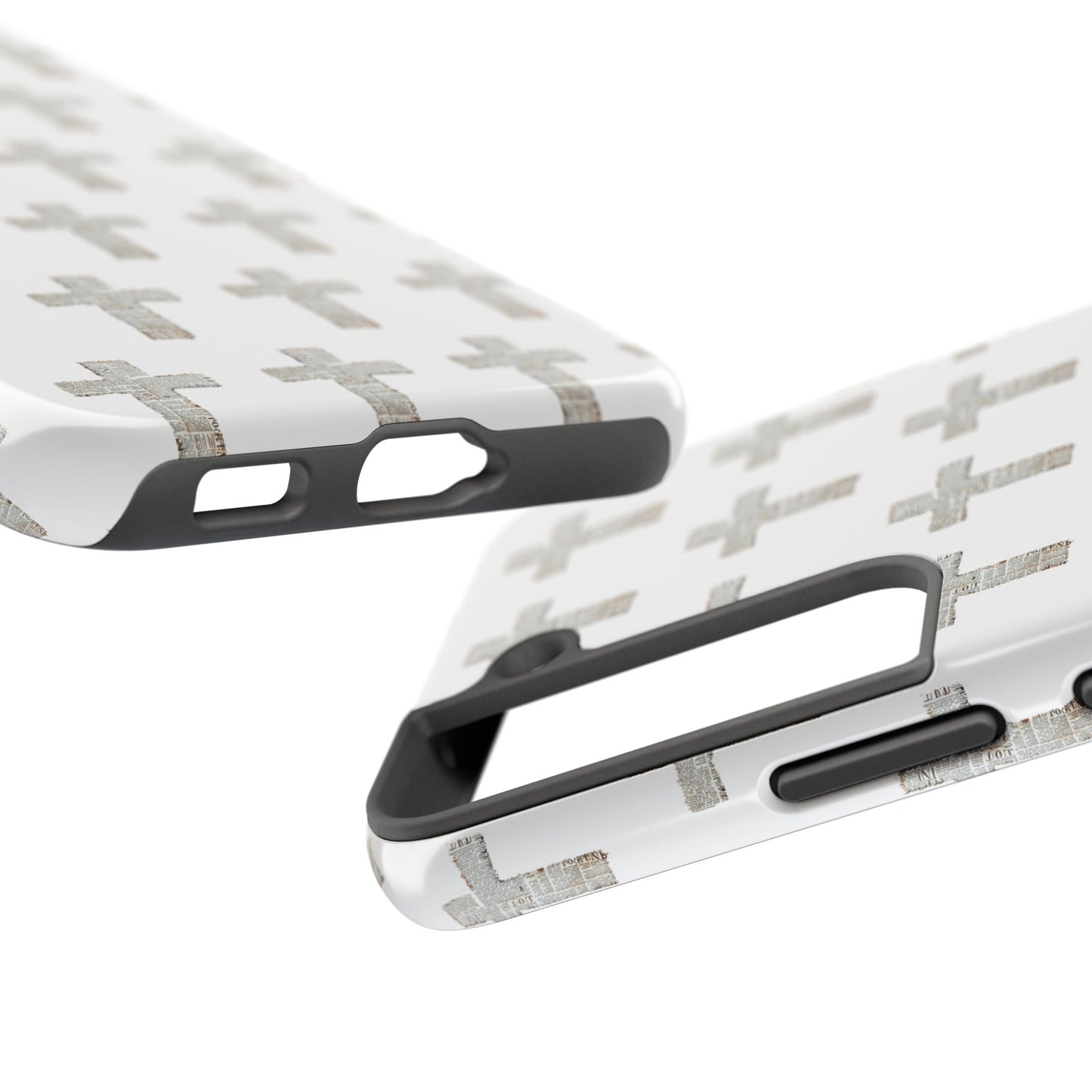Cross Pattern Tough Phone Case — Minimalist Religious Christian Design
