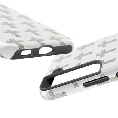 Cross Pattern Tough Phone Case — Minimalist Religious Christian Design