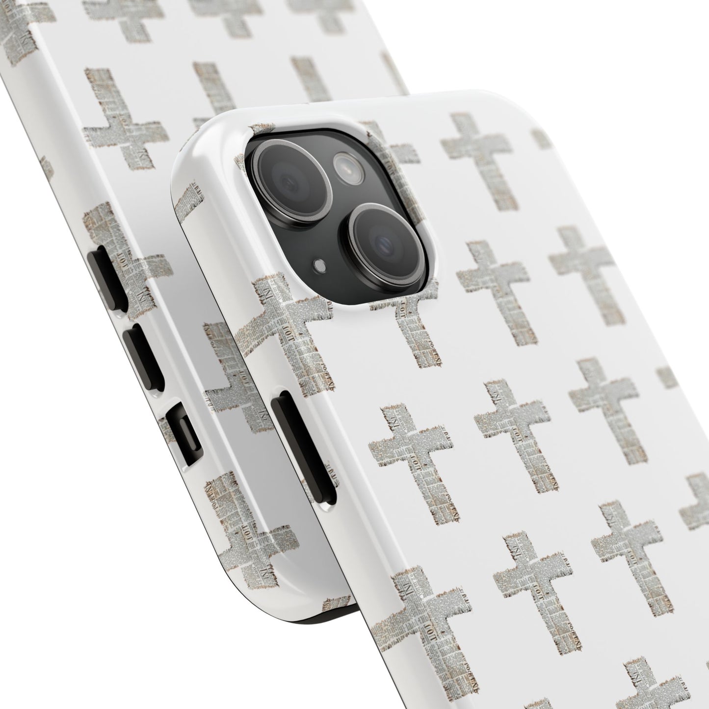 Cross Pattern Tough Phone Case — Minimalist Religious Christian Design