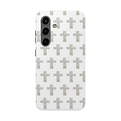 Cross Pattern Tough Phone Case — Minimalist Religious Christian Design