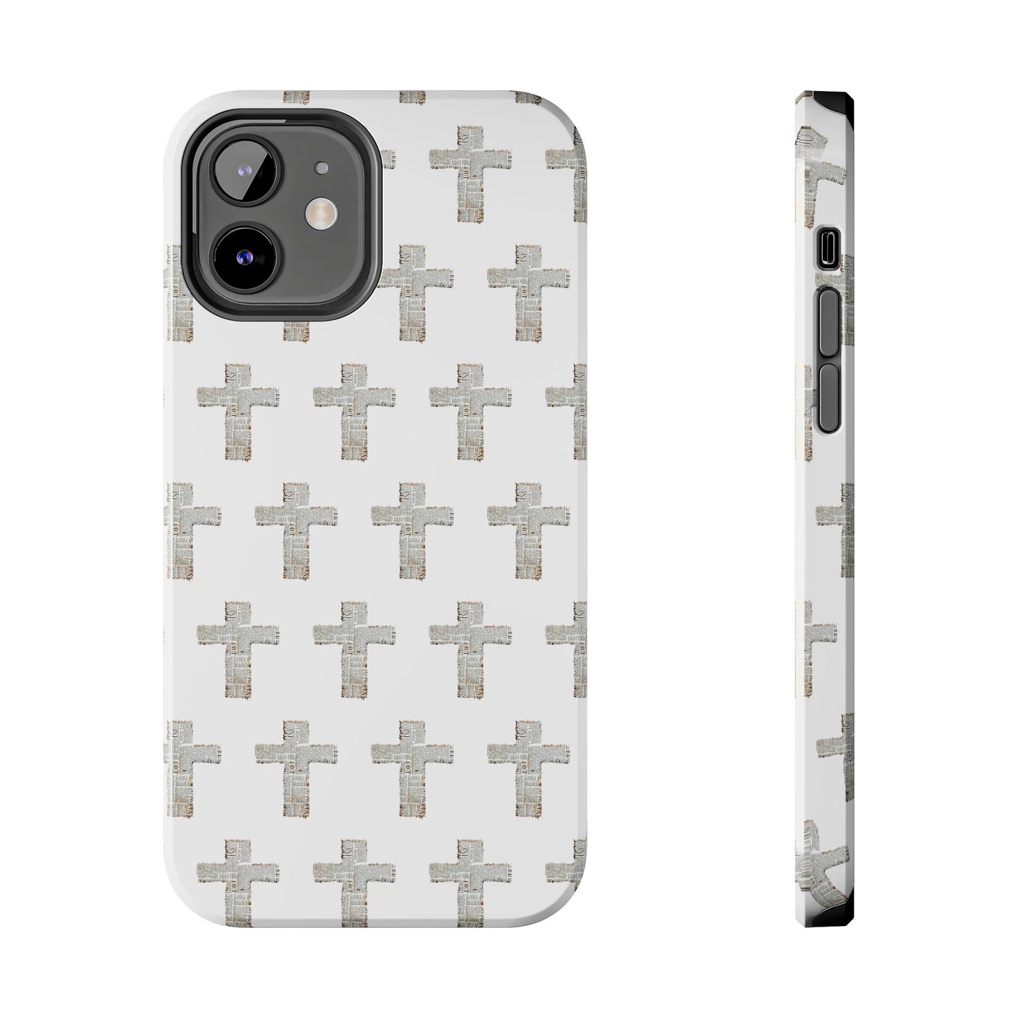 Cross Pattern Tough Phone Case — Minimalist Religious Christian Design