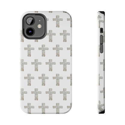 Cross Pattern Tough Phone Case — Minimalist Religious Christian Design