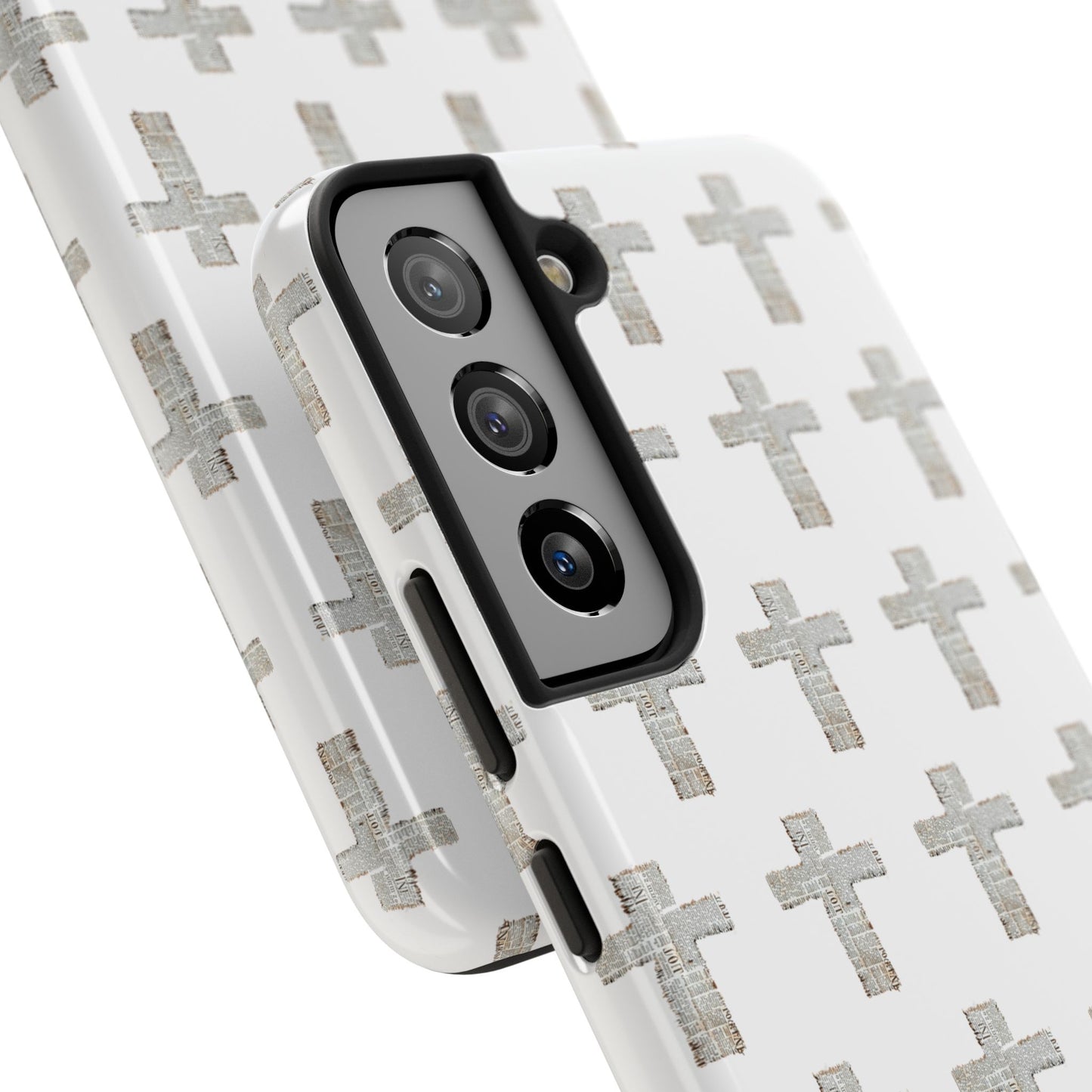 Cross Pattern Tough Phone Case — Minimalist Religious Christian Design