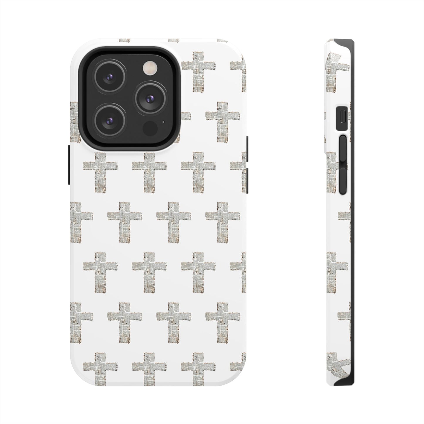Cross Pattern Tough Phone Case — Minimalist Religious Christian Design