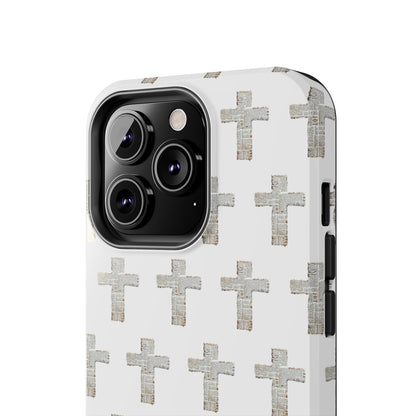 Cross Pattern Tough Phone Case — Minimalist Religious Christian Design