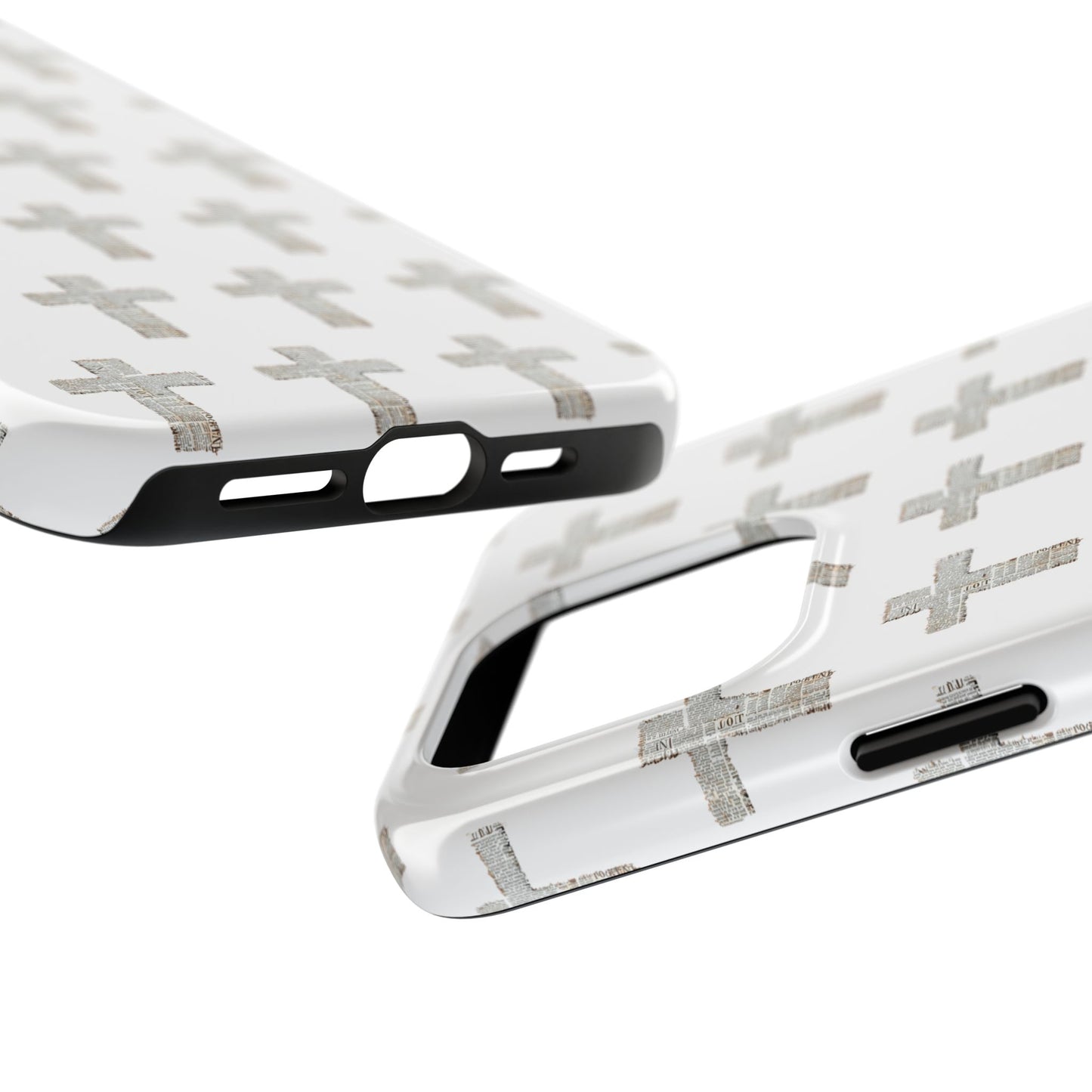 Cross Pattern Tough Phone Case — Minimalist Religious Christian Design