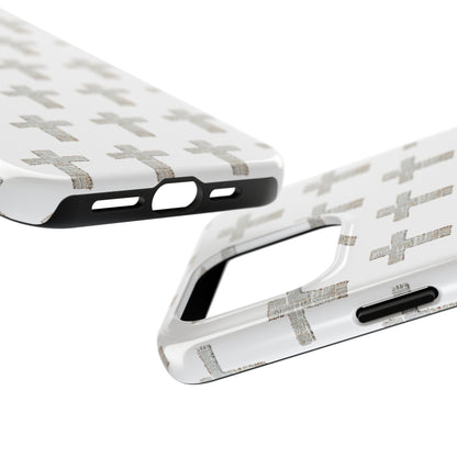 Cross Pattern Tough Phone Case — Minimalist Religious Christian Design