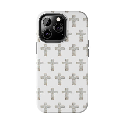 Cross Pattern Tough Phone Case — Minimalist Religious Christian Design