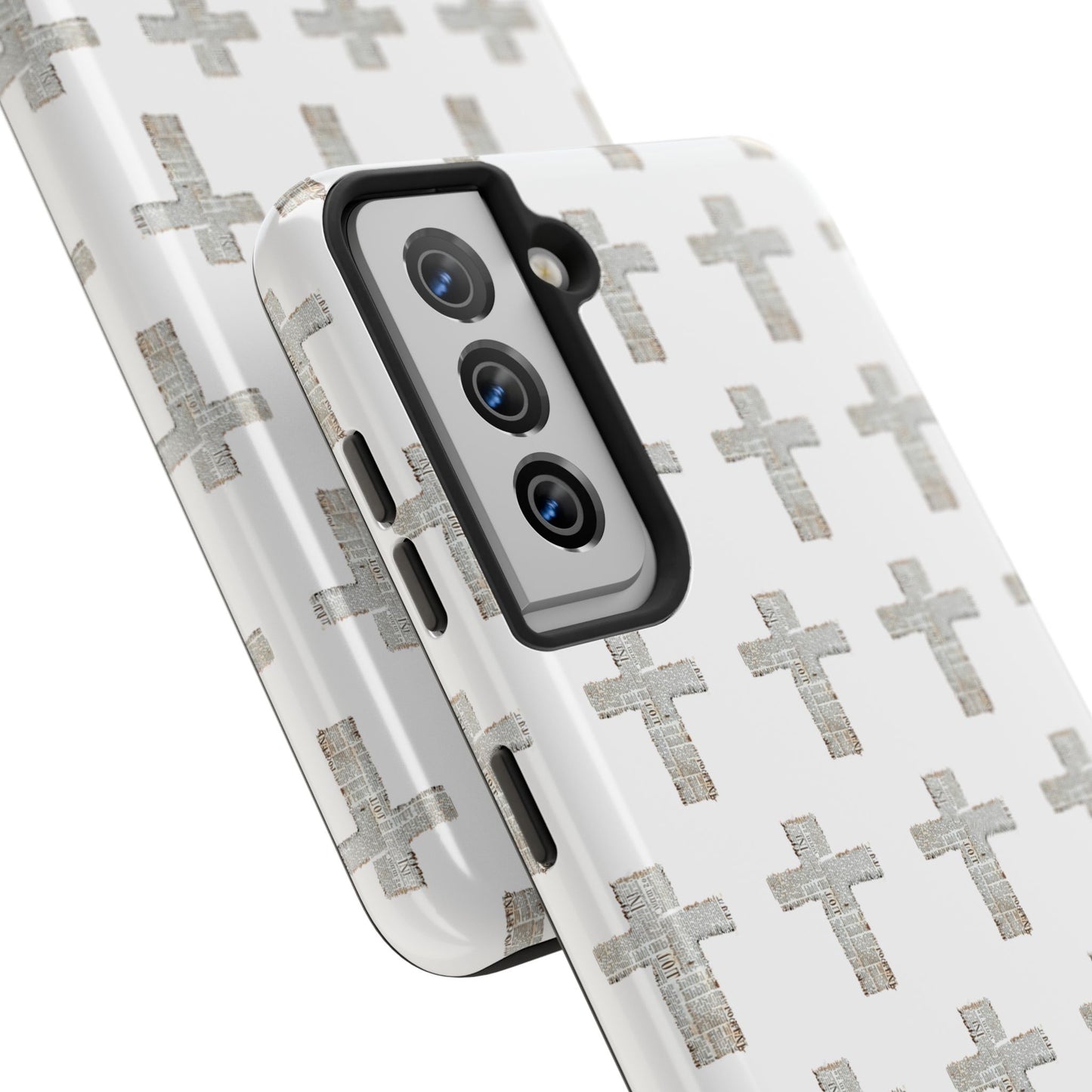 Cross Pattern Tough Phone Case — Minimalist Religious Christian Design